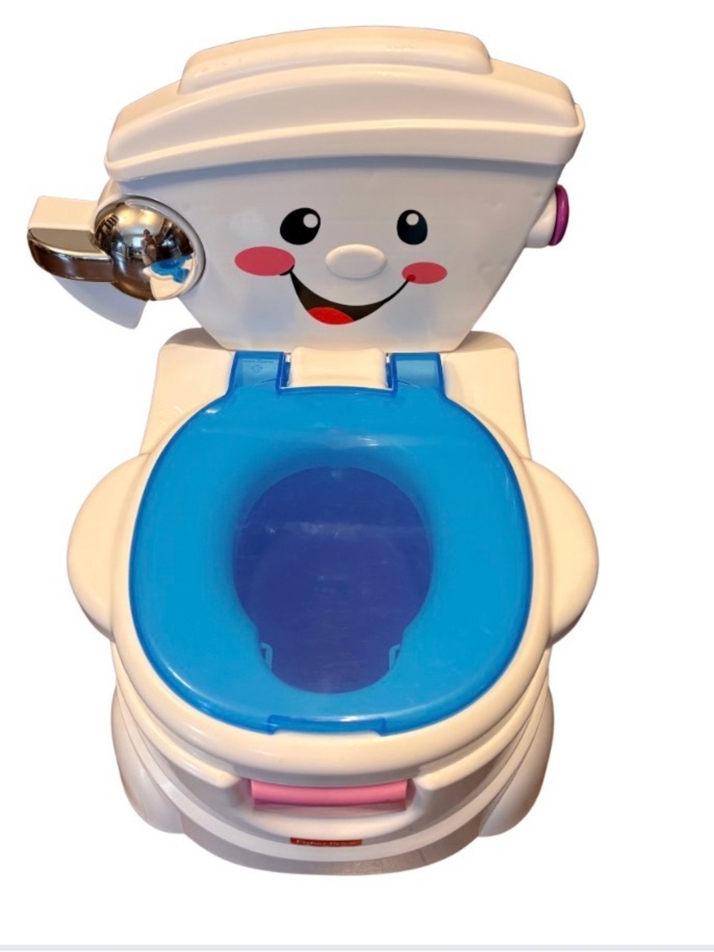 Fisher-Price White and Blue Smiley Face Toddler Potty